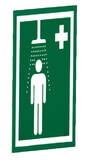 Justrite S-BRAC-SIGN-WAL Universal Safety Shower Sign for Wall Mounting - S-BRAC-SIGN-WAL