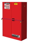 Justrite SC29884R 45 Gallon, 2 Shelves, 2 Doors, Self Close, Flammable Cabinet, High Security With Steel Bar, Red - SC29884R