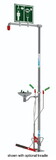 Justrite SD18GS85G Floor Mount, Open Stainless Steel Bowl, Self-Draining Hughes Combination Shower, Stainless Steel Pipe - SD18GS85G