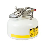 Justrite TF12752 2 Gallon, Polyethylene Quick-Disconnect Disposal Safety Can, Stainless Steel Fittings for 3/8