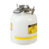 Justrite TF12755 5 Gallon, Polyethylene Quick-Disconnect Disposal Safety Can, Stainless Steel Fittings for 3/8