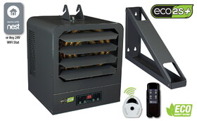 King Electric KB2405-1-ECO2S-PLUS KB ECO2S+ 2-Stage Electronic Garage Heater w/Remote Temperature Sensor, 5KW / 240V