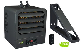 King Electric KB2405-1-B2-ECO KB ECO2S Garage Heater w/Bracket, Thermostat and Remote Control, 5000W / 240V, Gray