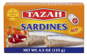 Tazah 0360TH Sardine In Hot Tomato Sauce 50/4.5 Oz