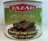 Tazah 0716L Stuffed Grape Leaves Syrian 6/4.4 Lb