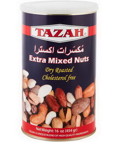 Tazah 1526BT Extra Mixed Nuts Blue Tin 12/1 Lb