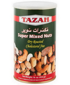 Tazah 1526GT Super Mixed Nuts Green Tin 12/1 Lb