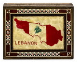 Wooden Jewelry Box With Lebanese Flag/Tree / Each 11R