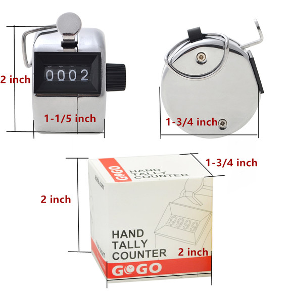 GOGO Custom Color Imprint Metal Clicker Counter, Hand Held Counter, Manual Counter Clicker