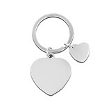 Aspire Heart Shaped Metal Key Chain Blank, Double Heart Keychain Love Key Holders