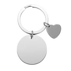 Aspire Engravable Metal Keychain Blanks, Metal Stamping Rould And Heart Shape Blank Keychain
