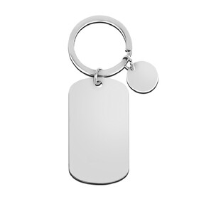 Aspire Blank Key Chain, Metal Key Ring Dog Tag Stainless Steel Military Blank Keychain Engraving Blank Tag