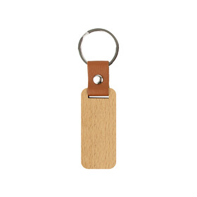 Aspire Leather Wooden Keychain, Blank Laser Engraving with Leather Strap, Unfinished Wooden Key Tag for DIY Crafts Gift
