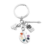 Aspire Artist Paint Keychain, Paint Palette and Brush Charm Pendant Keychain, Art Student Graduation Gift