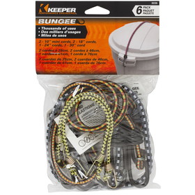Hampton Products Bungee Cord Multi Pk 6Pcs, Keeper Corporation 06306