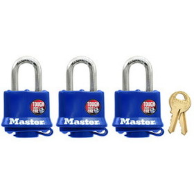 Masterlock 3Pk Padlock W/Blue Shell, Master Lock Starter Sentry 312TRI