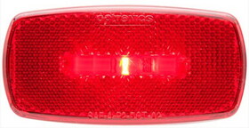 Optronics MCL0032RBB One Led Mark Light;Oval;Blk Bse;Red