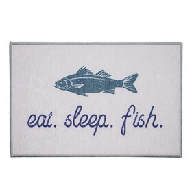 Crystal Art Gallery 455838 Eat Sleep Fish 27X18 Doormat