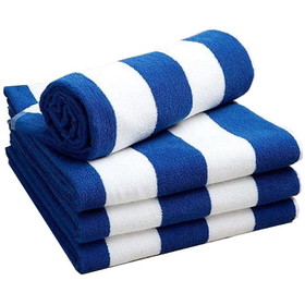 Kemp USA 10-612 Beach Towel, Blue & White (28X60)