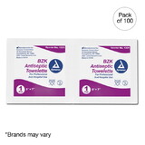 Kemp USA 11-005 BZK Antiseptic Towelettes (10 boxes of 100 pcs)