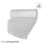 Kemp USA 11-011 Gauze Bandage Rolls, Non-Sterile (8 boxes of 12 pcs)