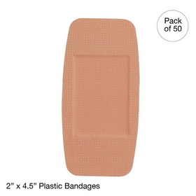Kemp USA 11-020 Plastic Bandages, 2" X 4.5", Extra Large (24 Boxes Of 50 Pcs)