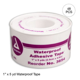 Kemp USA 11-024 Waterproof First Aid Tape In Case (1" X 5 Yd) (Bulk Packaging Of 48 Pcs)
