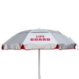 Kemp USA 12-003-RED-GRD 5.5' Wind Umbrella with LIFE GUARD Logo, Silver /Red
