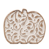 Keystone Candle CFO-CA-5162 Pattern Carved Whitewashed Pumpkin