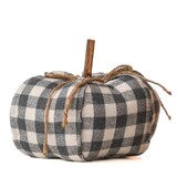 Keystone Candle CH-CS38330 Stuffed Pumpkin with Gray Check Pattern Large
