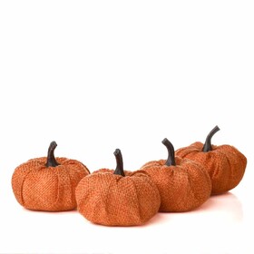 Keystone Candle CH-RJAF2010 Mini Burlap Orange Pumpkins