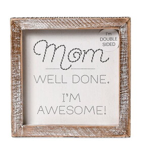 Keystone Candle Funny Mom Silence 2 Sided Sign