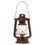 TALL RUSTIC BROWN METAL HURRICANE LED LANTERN