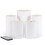 5 PIECE WHITE RESIN OUTDOOR LED CANDLE SET