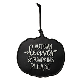 Keystone Candle PbyK-111011 Black Metal Pumpkin Hanging Sign