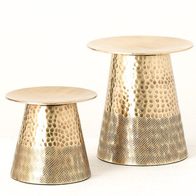 Keystone Candle Sul-met1504 Gold Metal Candle Holder Set of 2