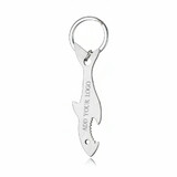 Muka Custom Shark Bottle Opener Keychain Stainless Steel Opener for Home Office Travel Silver