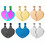 Muka Stainless Steel Heart Pendant Necklace Blank Geometric Keychain Tag for DIY Engraving Various Colors