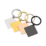 Muka Stainless Steel Square Keychain Blank Metal Tag for Keys Bags and DIY Crafting Projects