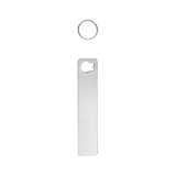 Muka Stainless Steel Blank Rectangle Keychain with Ring, 1.97
