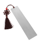 Muka Stainless Steel Bookmark Blank with Tassel, 5.7 Inch x 1.2 Inch Rectangle Book Markers for Reading