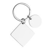 Muka Blank Key Ring Stainless Steel, Square, Rectangle, Round Metal Keychain Accessories
