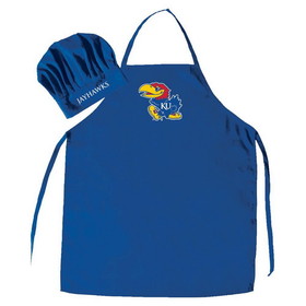 NCCA Kansas Jayhawks Apron & Chef Hat Set Blue