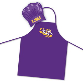 NCCA LSU Tigers Apron & Chef Hat Set Purple