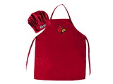 NCCA Louisville Cardinals Apron & Chef Hat Set Red [R]