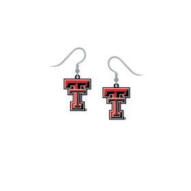 NCCA Texas Tech Red Raiders Earrings J-Hook Logo