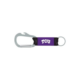 NCCA TCU Horned Frogs Keychain Carabiner Tagline Fear The Frog