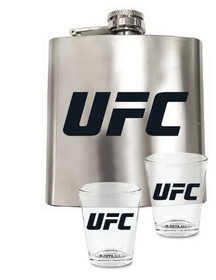 UFC Flask/Shot Glasses Set Primary Logo
