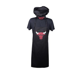 NBA Chicago Bulls Apron & Chef Hat Set Black
