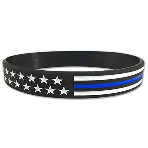 Thin Blue Line - Paracord Survival Bracelet, Thin Blue Line